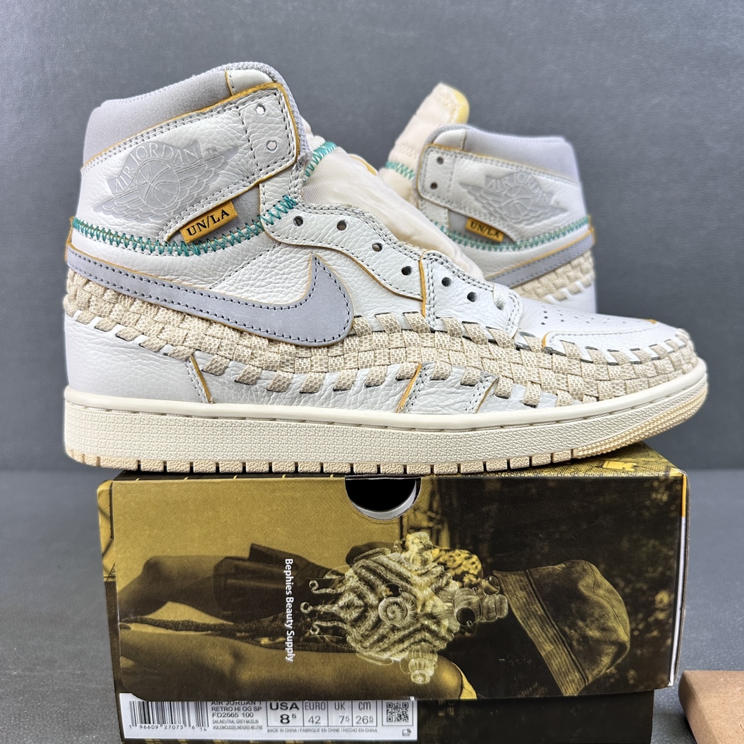 UNION x BEPHIES BEAUTY SUPPLY x AIR JORDAN 1 HIGH OG "SUMMER 96" 編織 高筒 球鞋 休閒鞋 板鞋 波鞋 潮鞋 男鞋女鞋 白灰  FD2565-100
