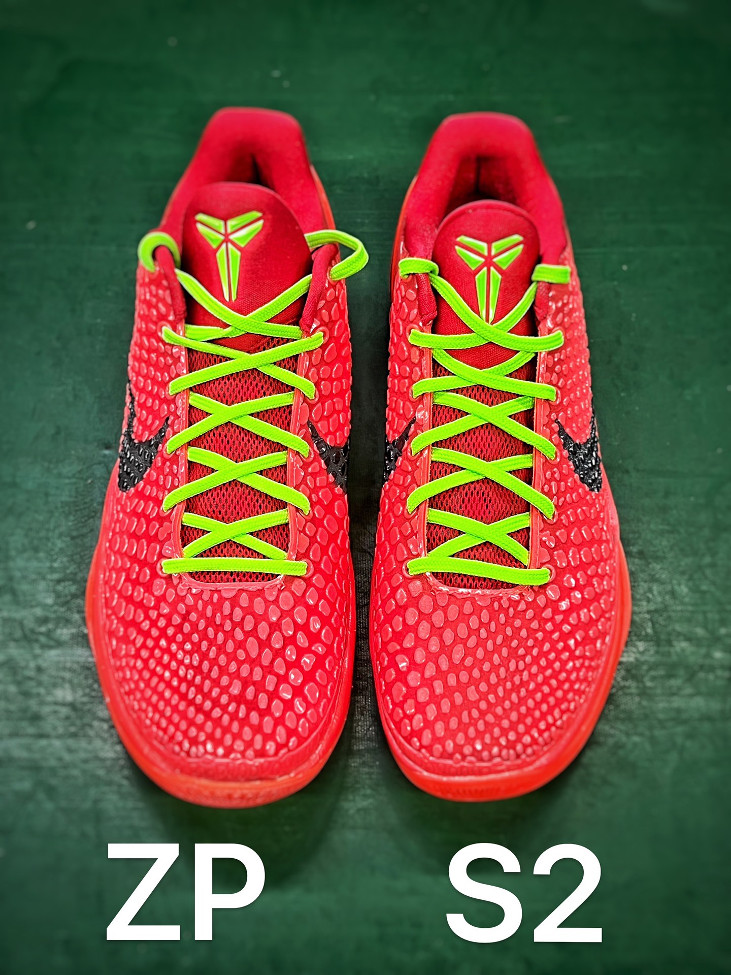 S2外貿 KOBE6 Reverse Grinch  前掌氣墊  后掌EVA 科比 6   籃球鞋 實戰鞋 真碳板 波鞋 球鞋 波鞋 男鞋 红色 FV4921-600