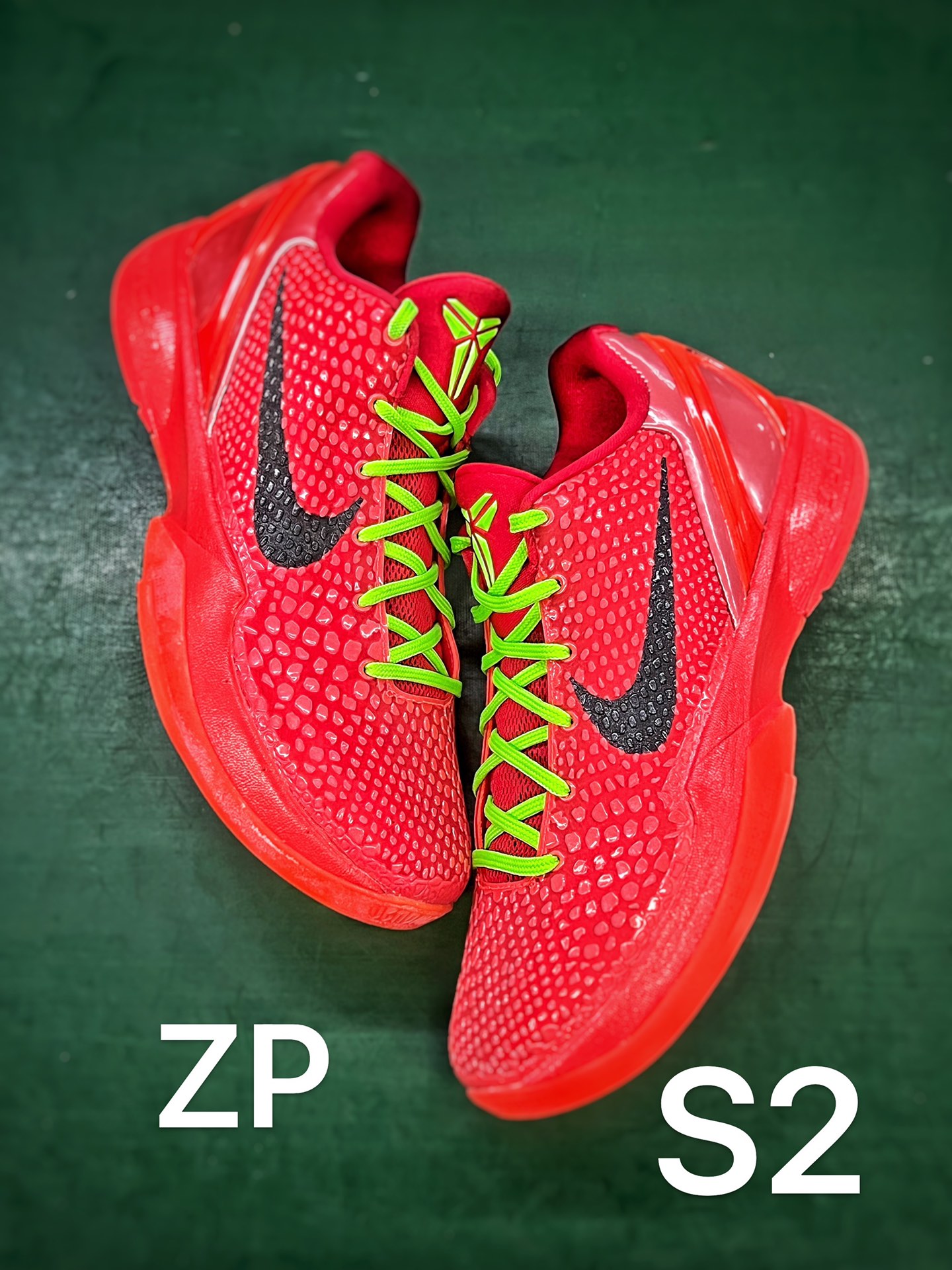 S2外貿 KOBE6 Reverse Grinch  前掌氣墊  后掌EVA 科比 6   籃球鞋 實戰鞋 真碳板 波鞋 球鞋 波鞋 男鞋 红色 FV4921-600