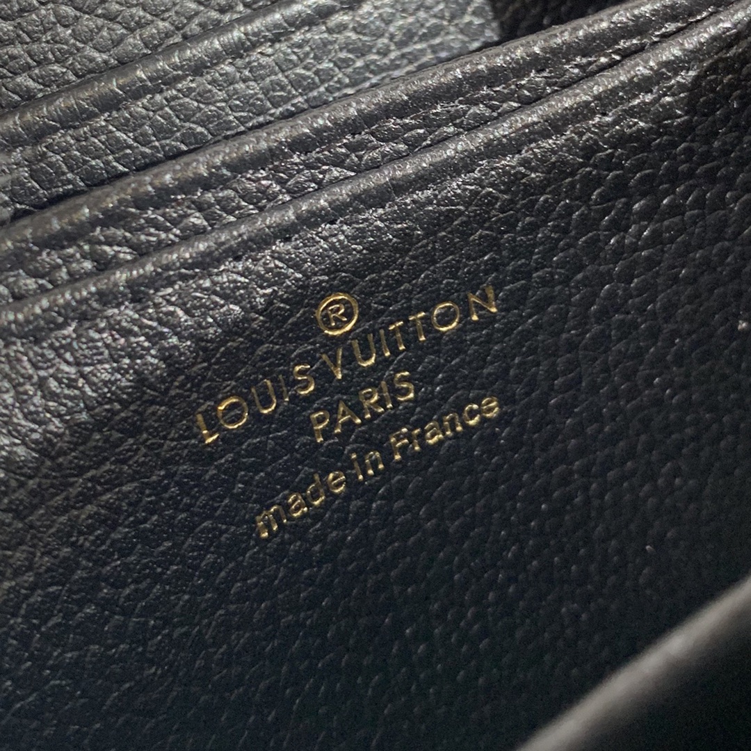  LOUIS VUITTON Zippy 路易威登  拉链零钱包 小牛皮经典老花压印 口袋 钱夹 钱包 男女同款 黑色 M60574