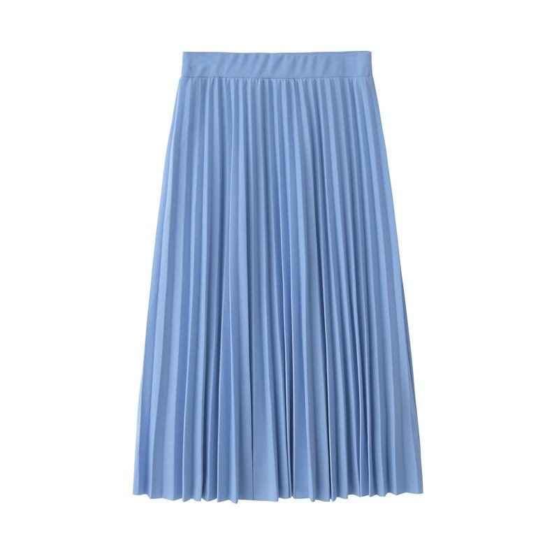 Spring and Autumn New Fashion Women's High Waist Pleated Solid Color Half Length Elastic Skirt Promotions Lady Black Pink