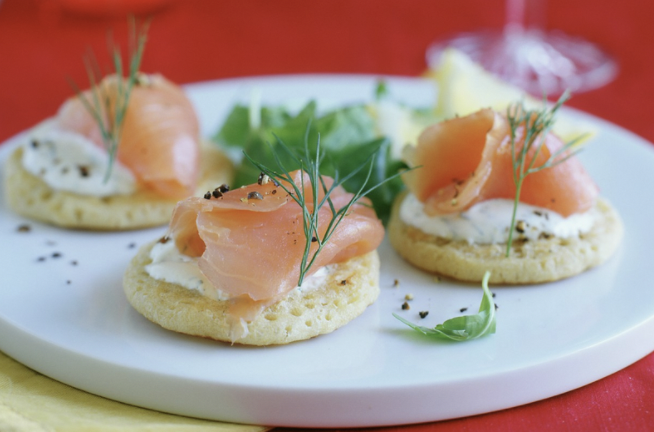 Smoked Salmon Blinis With Beetroot Mayo-Gourmet.ly
