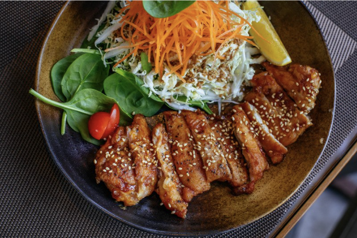 Japanese Inspired Glazed Chicken Salad-Gourmet.ly
