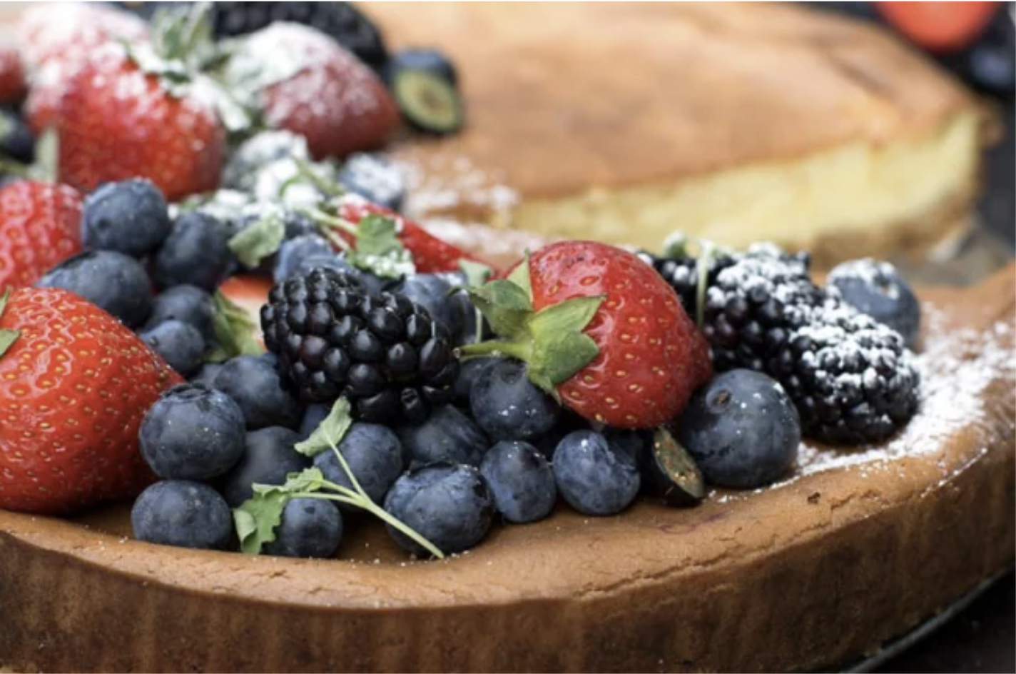 Baked Vanilla Cheesecake and Seasonal Fruits-Gourmet.ly