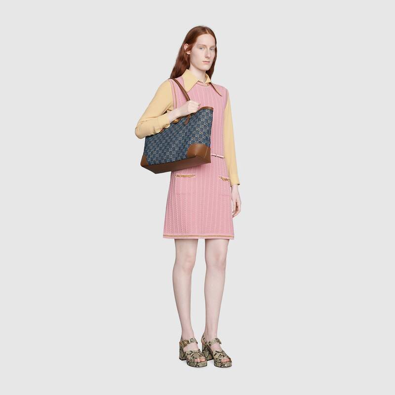 GG Denim系列Ophidia系列中号GG托特包