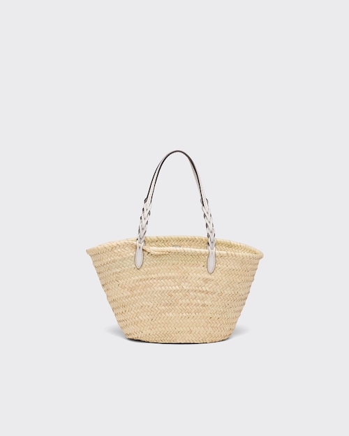 Prada ウーブンパームxレザー トートバッグ 3