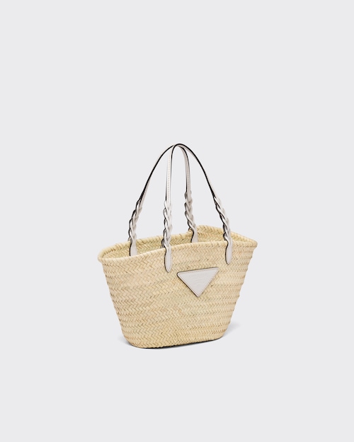 Prada ウーブンパームxレザー トートバッグ 2