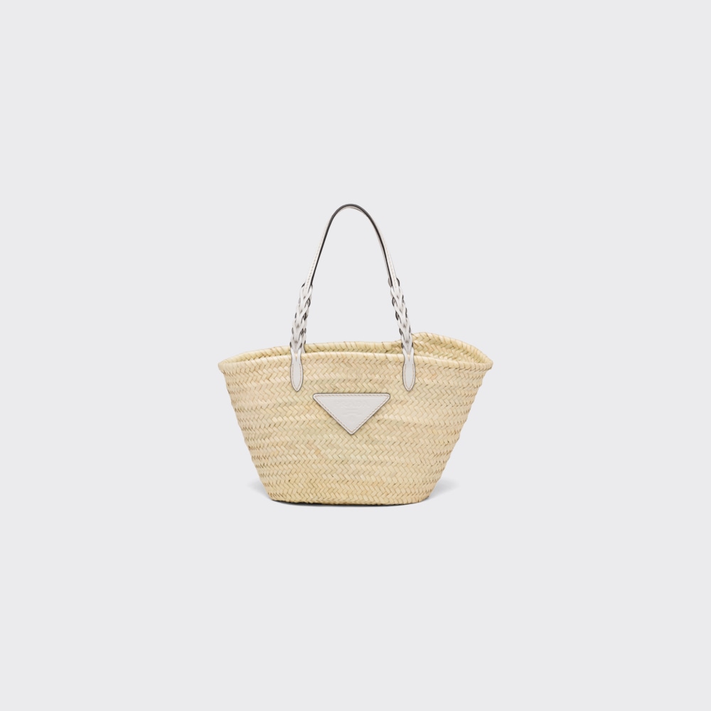 Prada ウーブンパームxレザー トートバッグ 1