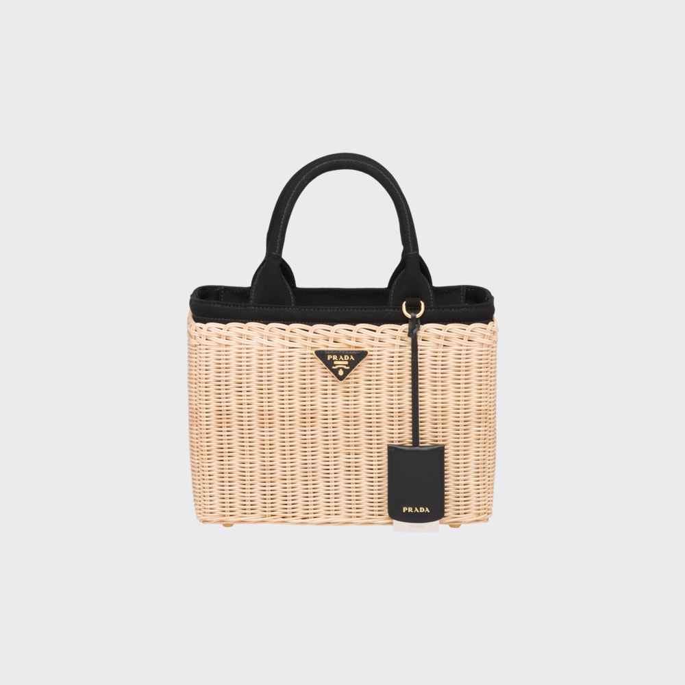 Prada ウィッカーxキャンバス カゴバッグ 1