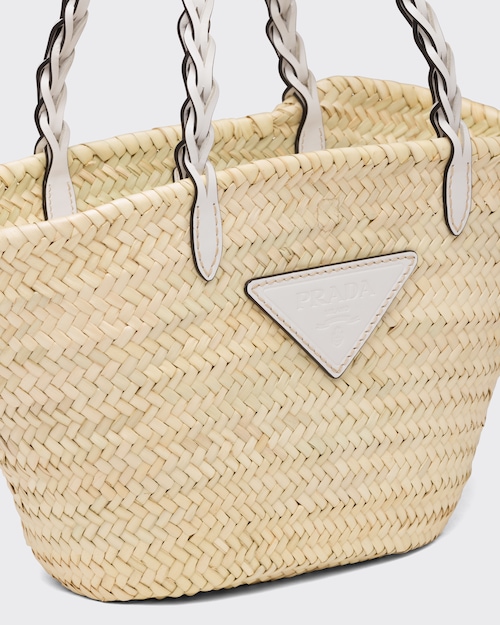 Prada ウーブンパームxレザー トートバッグ 5