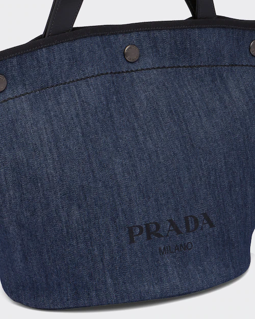 Prada デニムxレザー スモールトートバッグ 6