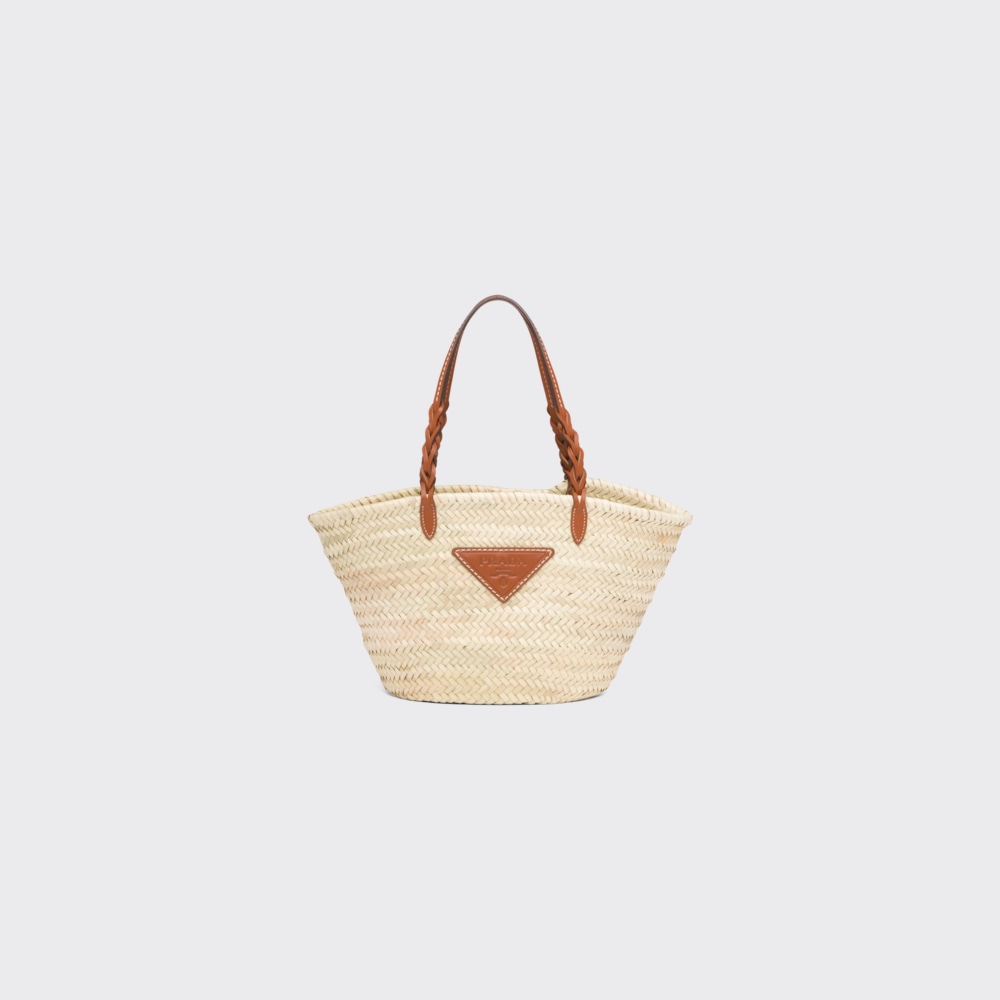 Prada ウーブンパームxレザー トートバッグ 1