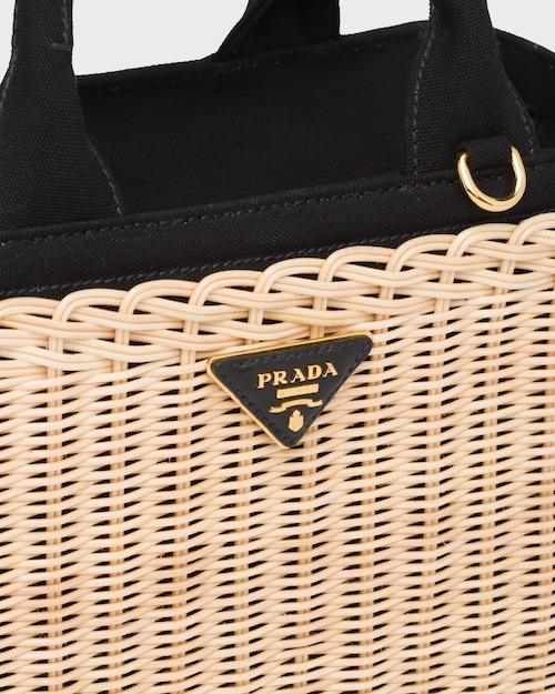 Prada ウィッカーxキャンバス カゴバッグ 6
