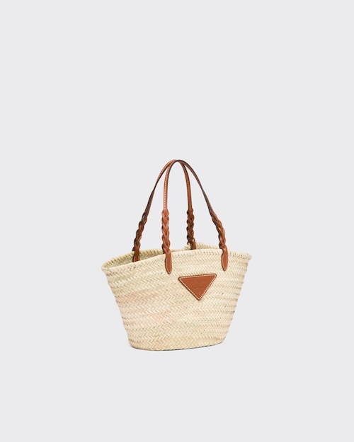 Prada ウーブンパームxレザー トートバッグ 3