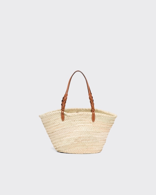 Prada ウーブンパームxレザー トートバッグ 4