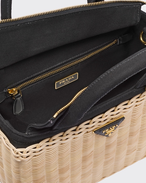 Prada ウィッカーxキャンバス カゴバッグ 5
