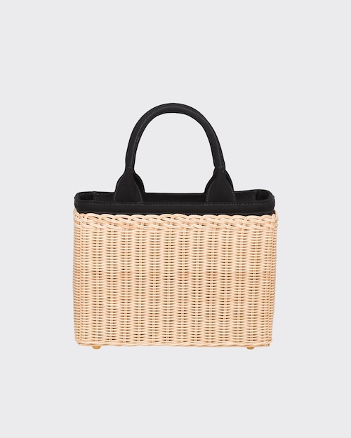 Prada ウィッカーxキャンバス カゴバッグ 4