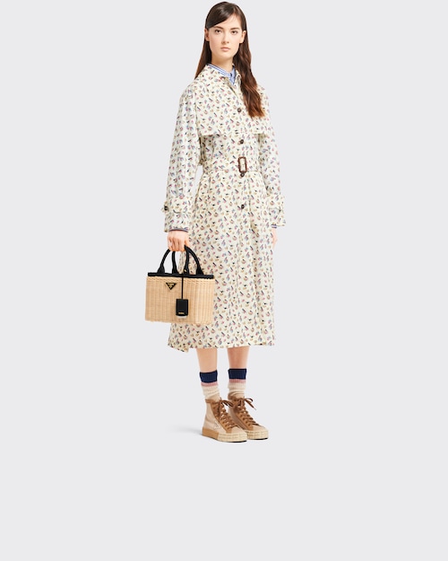 Prada ウィッカーxキャンバス カゴバッグ 7