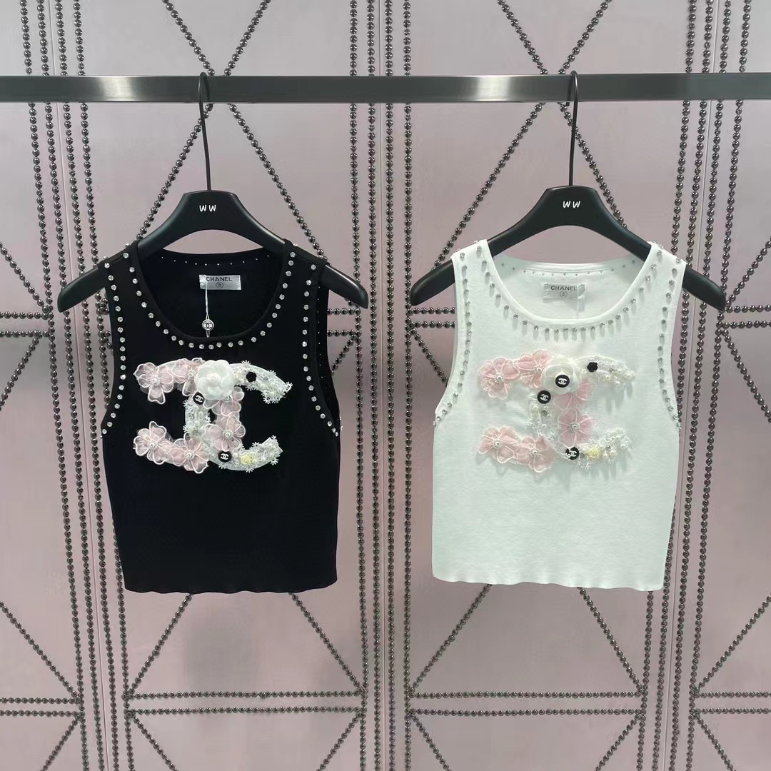 CHANE1立体カメリアニットベスト【50％割引+送料無料】