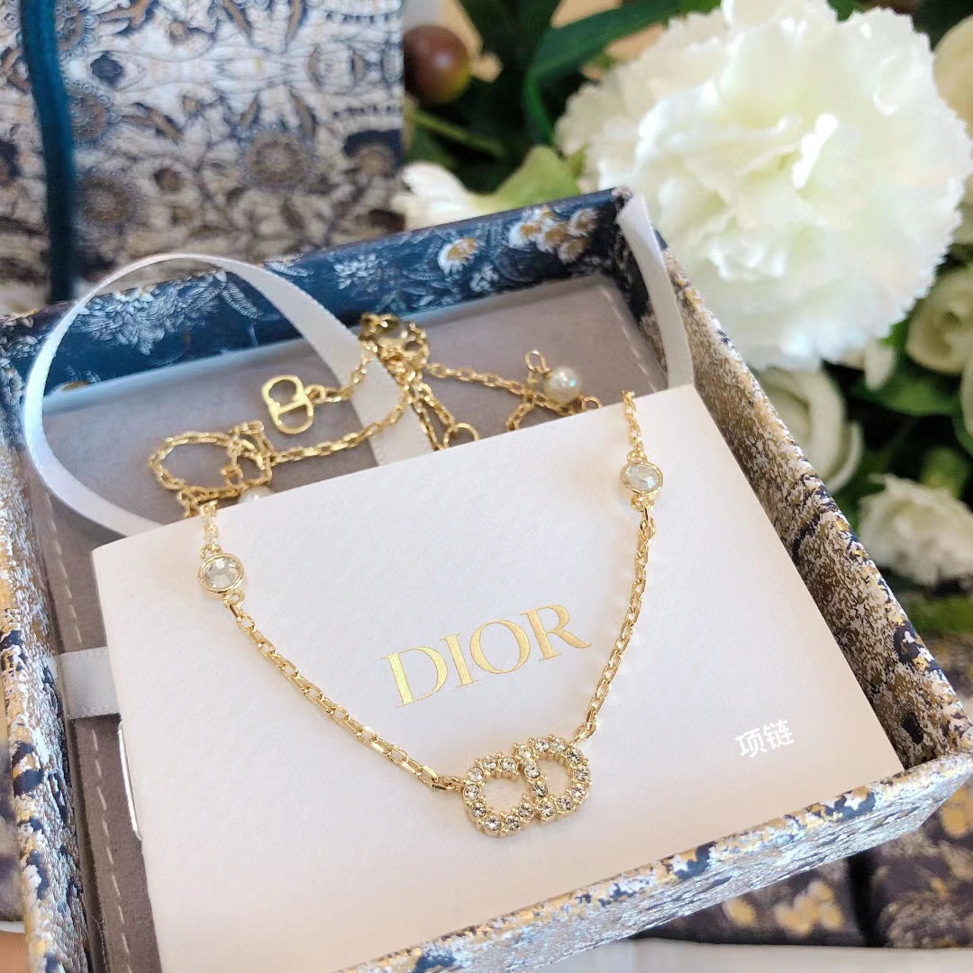 DI0R パールとダイヤモンドのブレスレット/ネックレス 2本セット【 50％割引+送料無料】