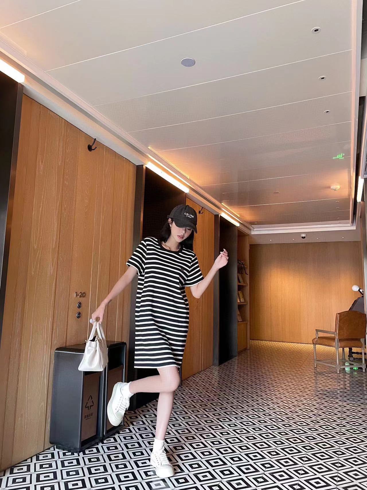 PR4DA ストライプ トライアングル ロゴ ワンピース【50％割引+送料無料】