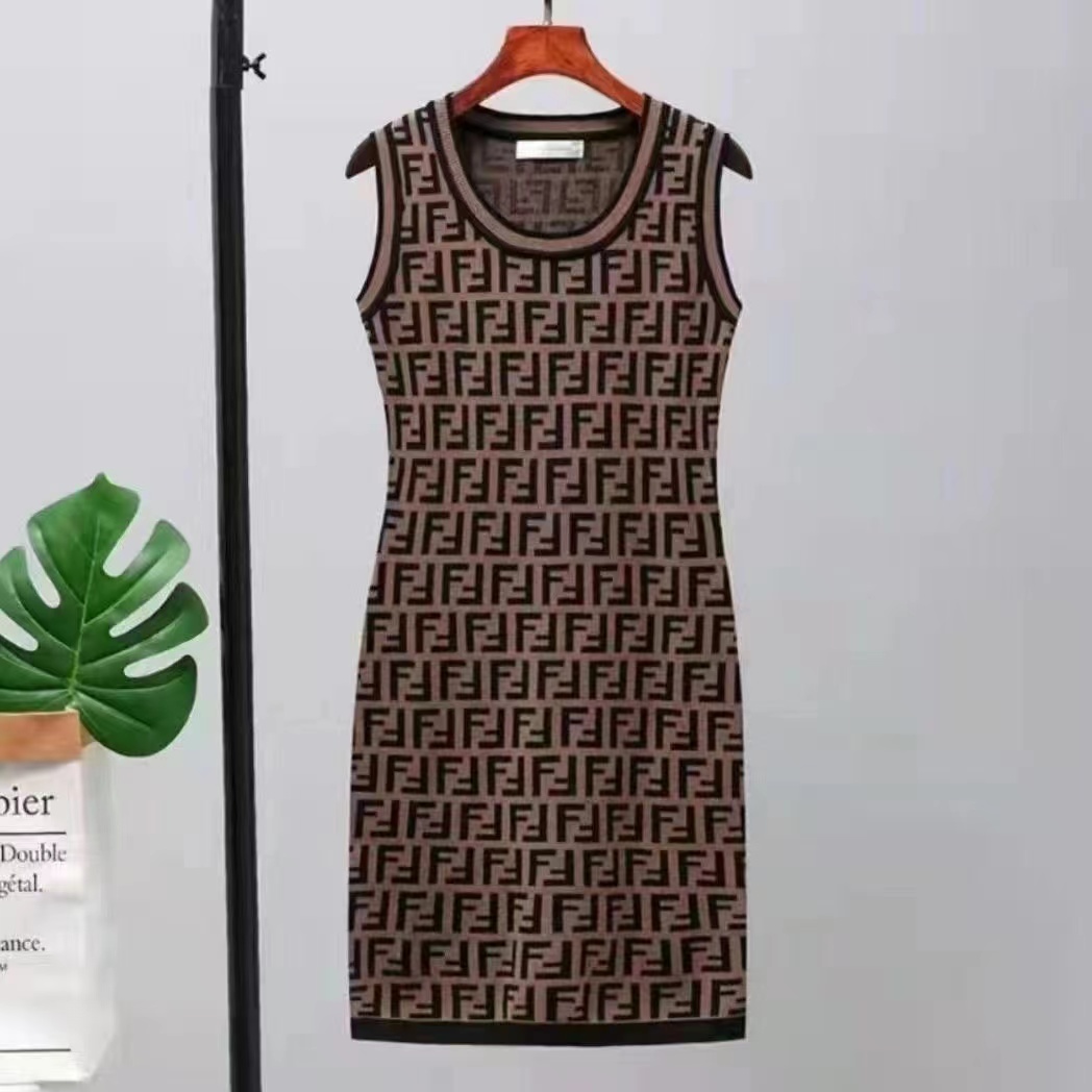 FEND1 FF ニット ノースリーブ ワンピース【 50％割引+送料無料】