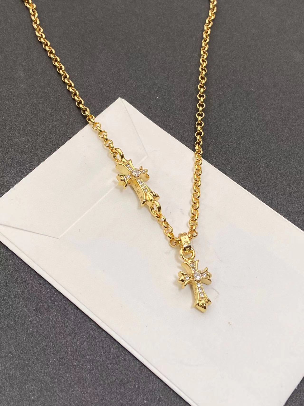 Chr0me Heartsクラシック ダブルクロス ネックレス【 50％割引+送料無料】