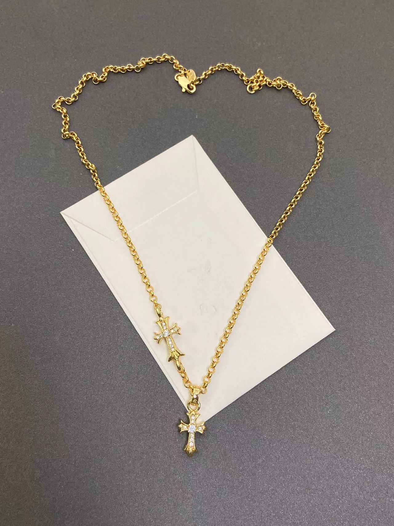 Chr0me Heartsクラシック ダブルクロス ネックレス【 50％割引+送料無料】