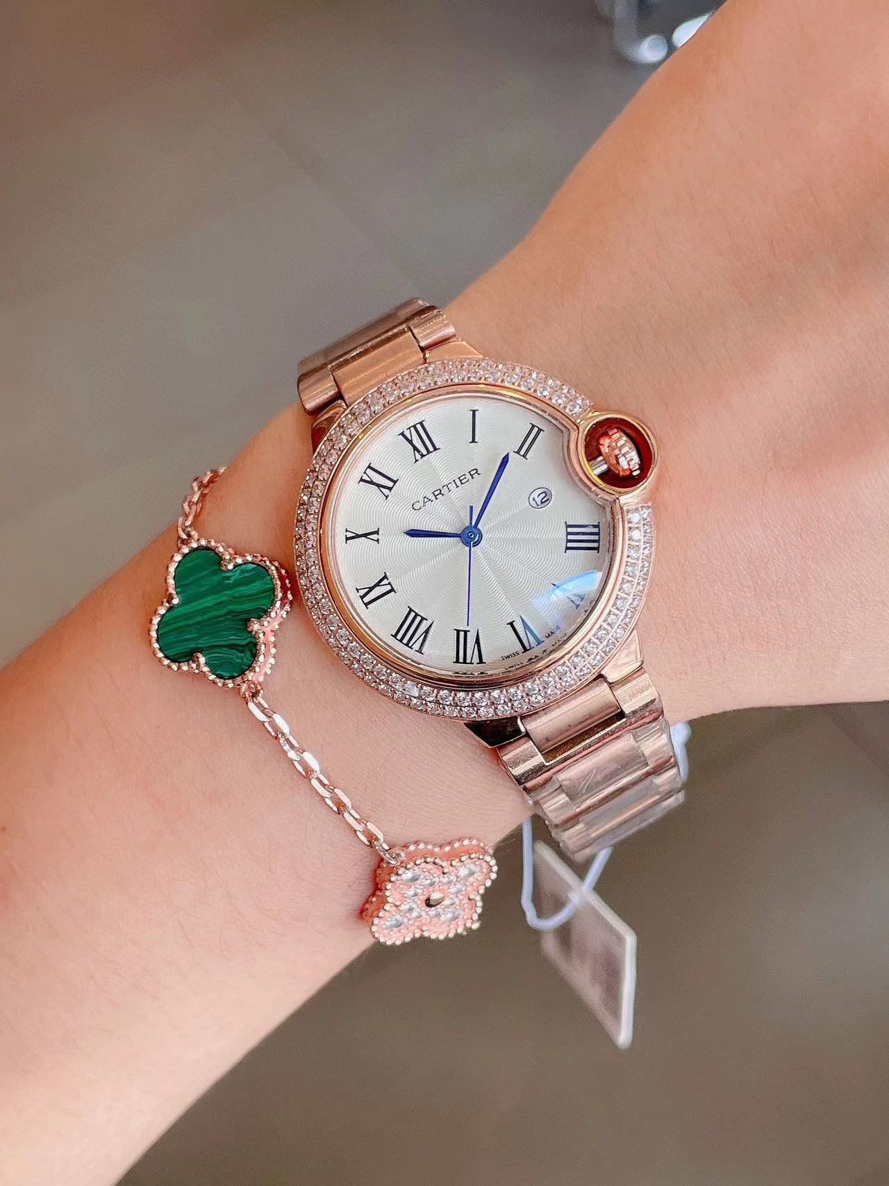 CART1ER  高品質のブルーバルーンスチールバンドレディースウォッチ【50％割引+送料無料】