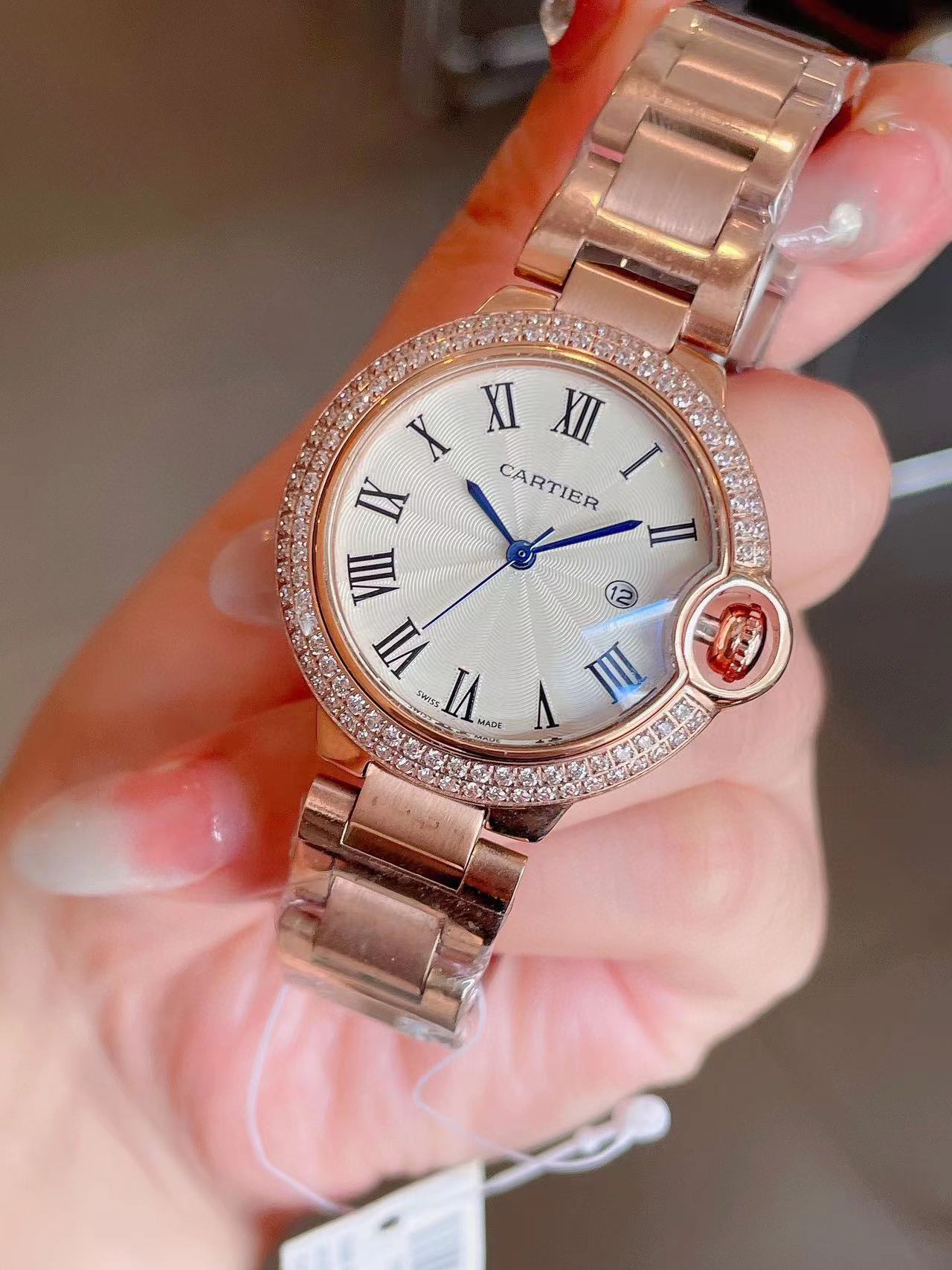 CART1ER  高品質のブルーバルーンスチールバンドレディースウォッチ【50％割引+送料無料】