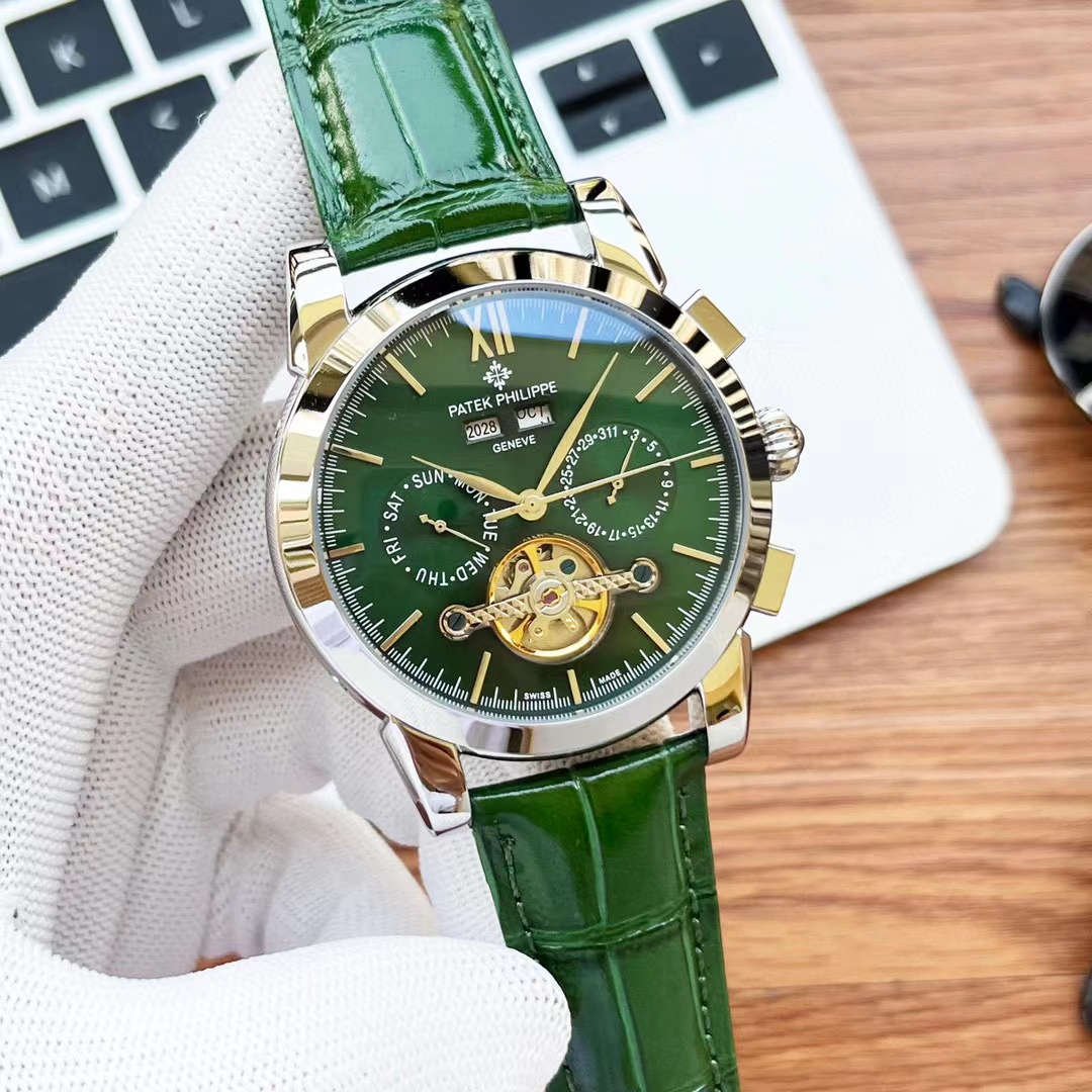 PATEK PH1LIPPEカーフスキンメンズ腕時計【50％割引+送料無料】 43mm*13mm