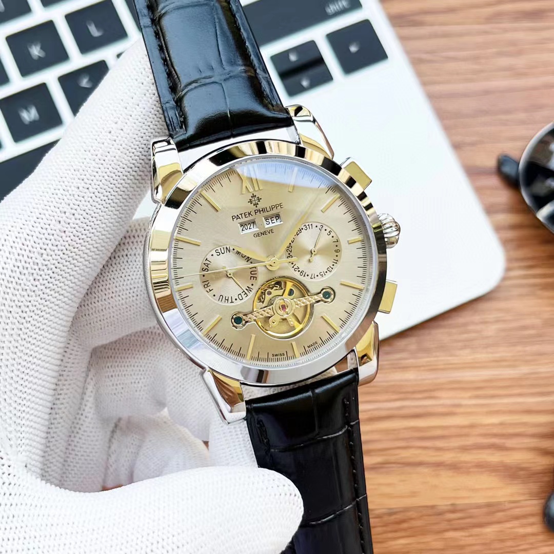 PATEK PH1LIPPEカーフスキンメンズ腕時計【50％割引+送料無料】 43mm*13mm