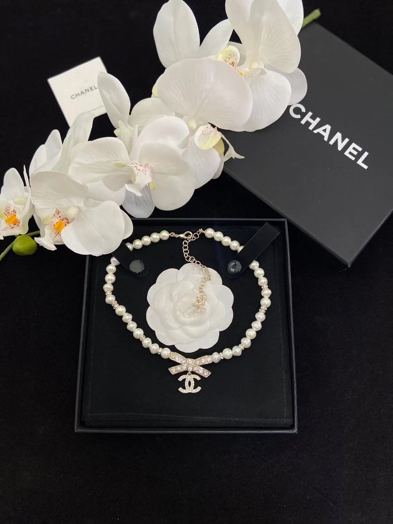 CHANE1 パールボウダイヤモンドネックレス【50％割引+送料無料】