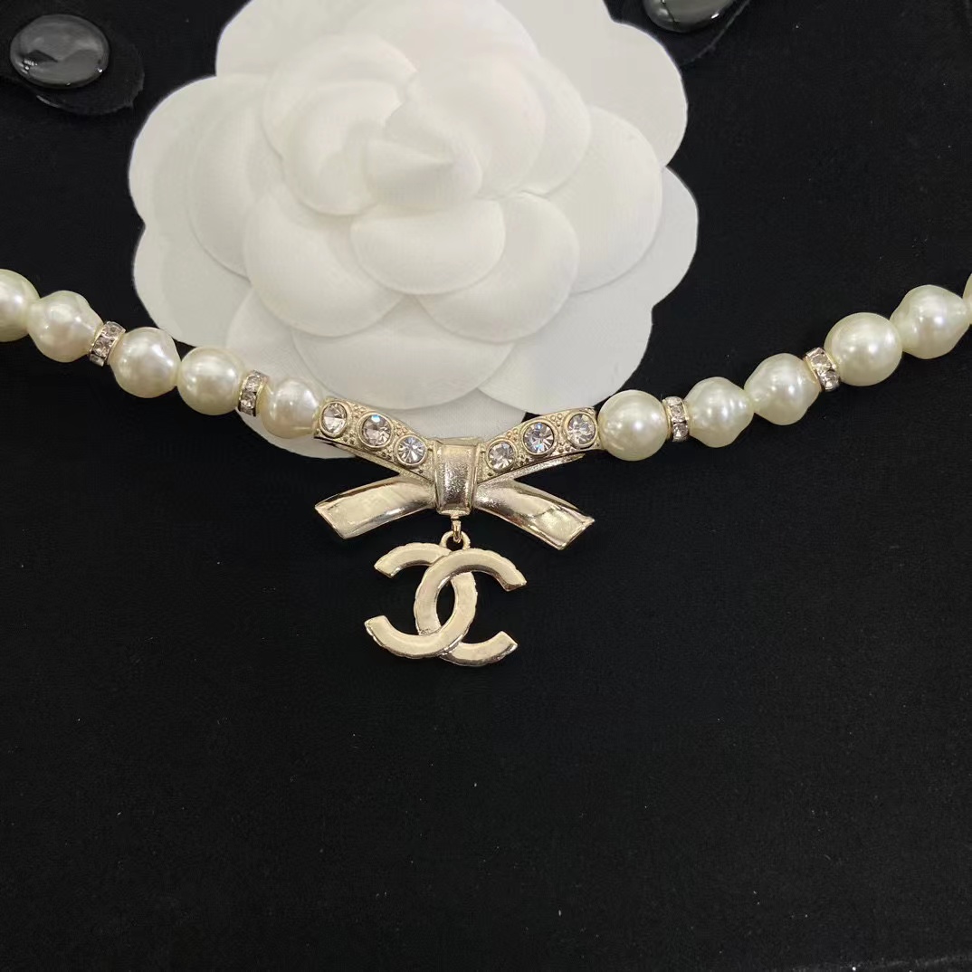 CHANE1 パールボウダイヤモンドネックレス【50％割引+送料無料】