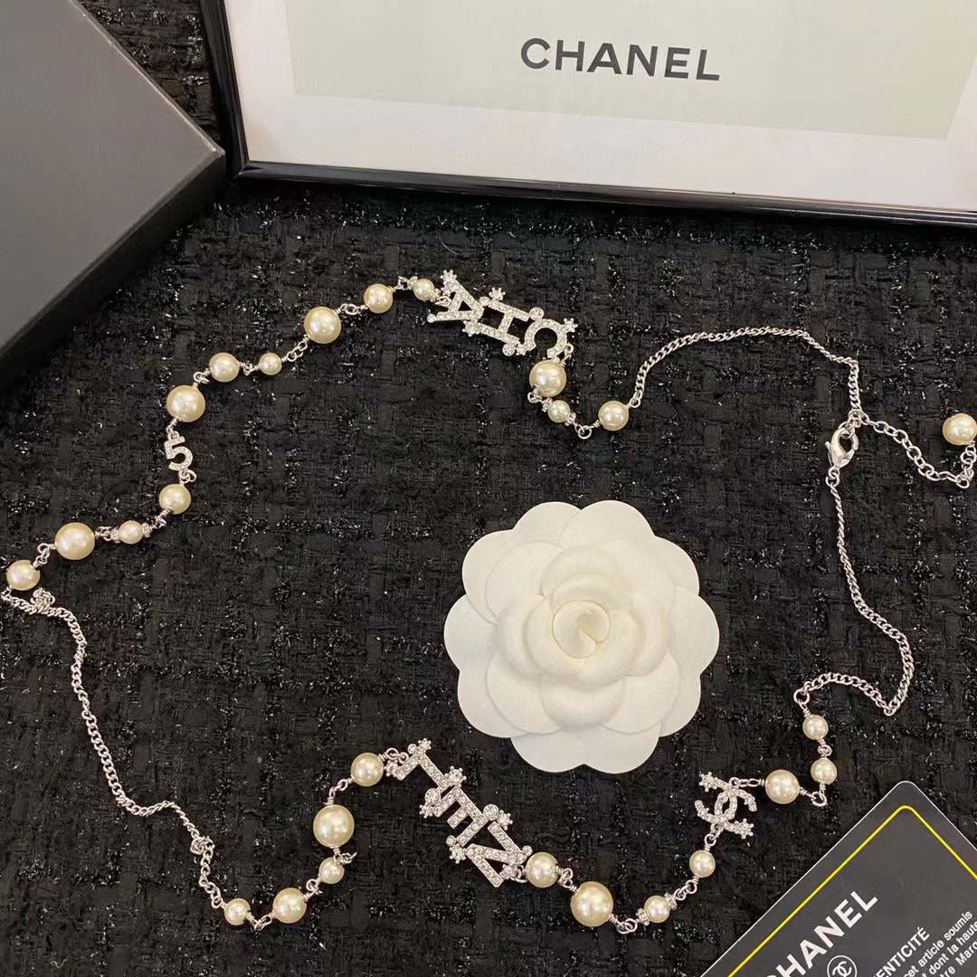 CHANE1 スノーフレーク No.5 パールセーターネックレス【50％割引+送料無料】
