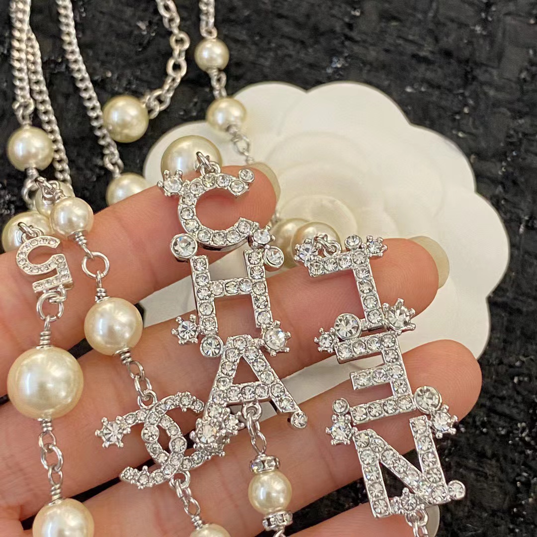 CHANE1 スノーフレーク No.5 パールセーターネックレス【50％割引+送料無料】