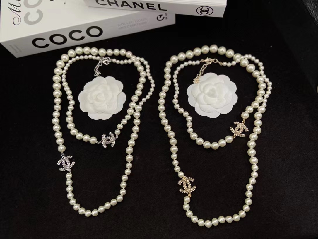 CHANE1 新しいフル ダイヤモンド パール セーター チェーン【50％割引+送料無料】