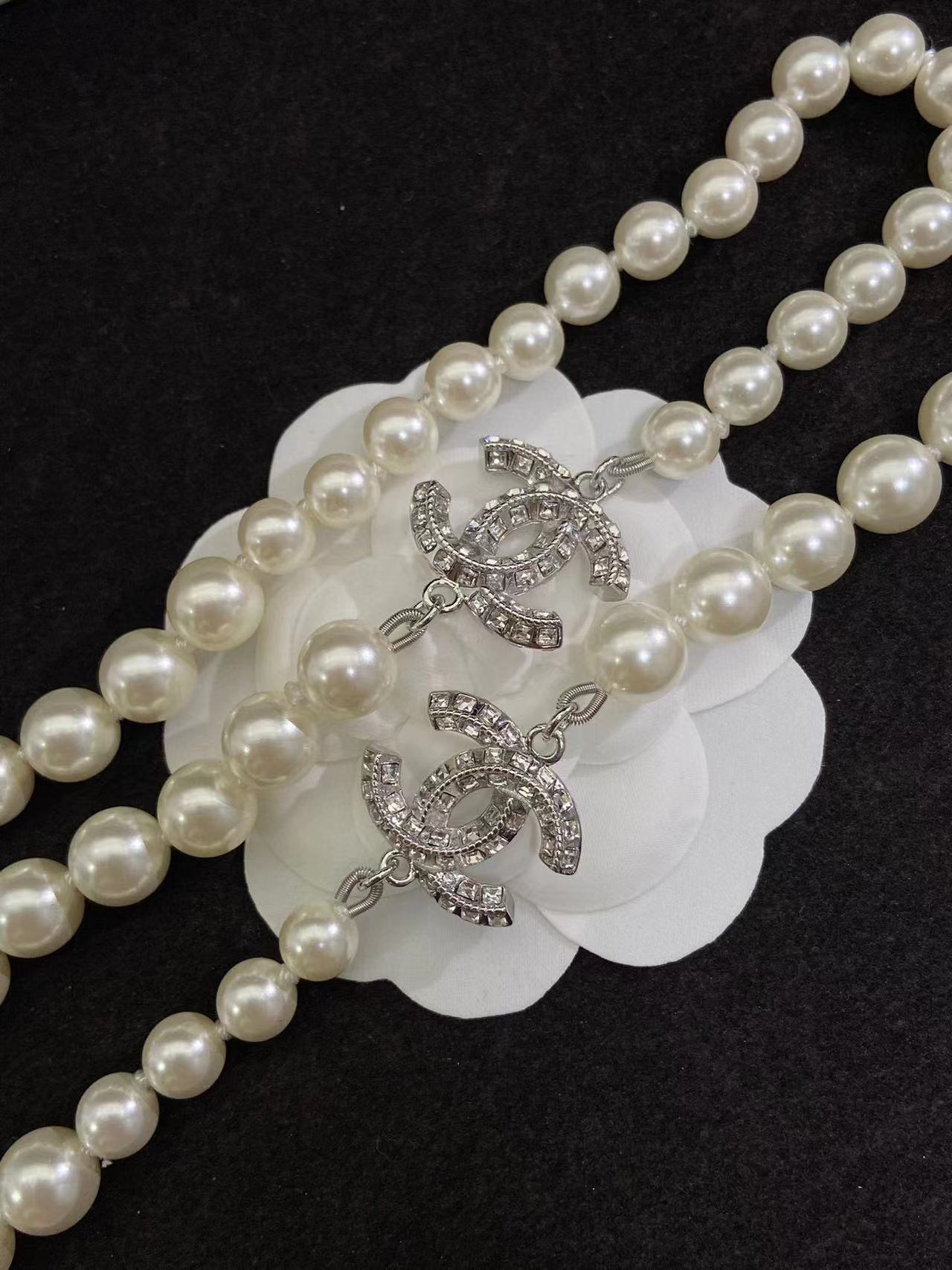 CHANE1 新しいフル ダイヤモンド パール セーター チェーン【50％割引+送料無料】