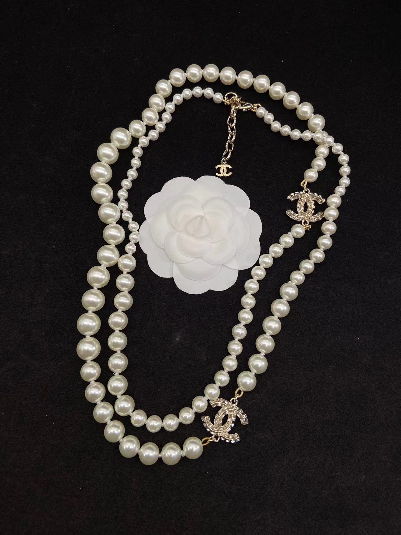 CHANE1 新しいフル ダイヤモンド パール セーター チェーン【50％割引+送料無料】