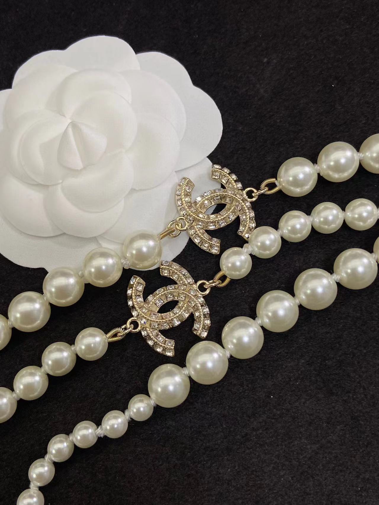 CHANE1 新しいフル ダイヤモンド パール セーター チェーン【50％割引+送料無料】