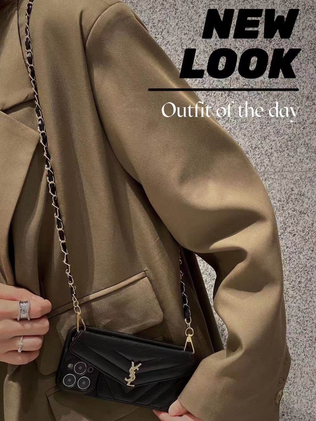 【YSI 】レザーパールチェーン電話ケース📱【50％割引+送料無料】