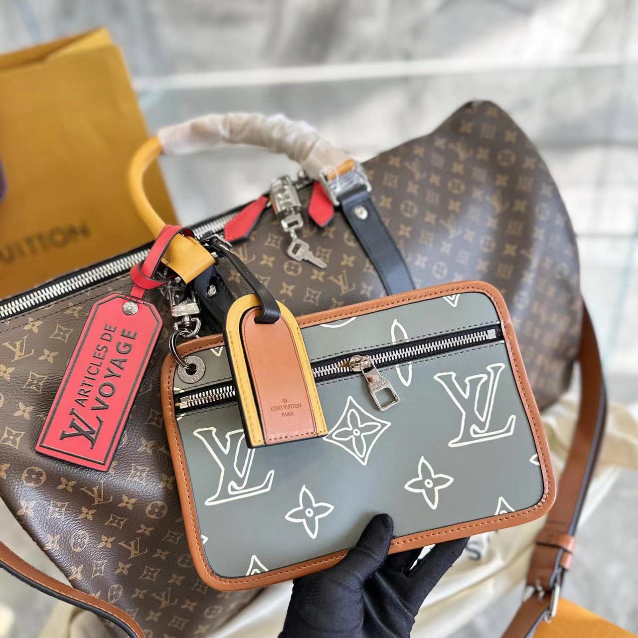 ⭐LV Keepall 古い花の旅行バッグ【50％割引+送料無料】