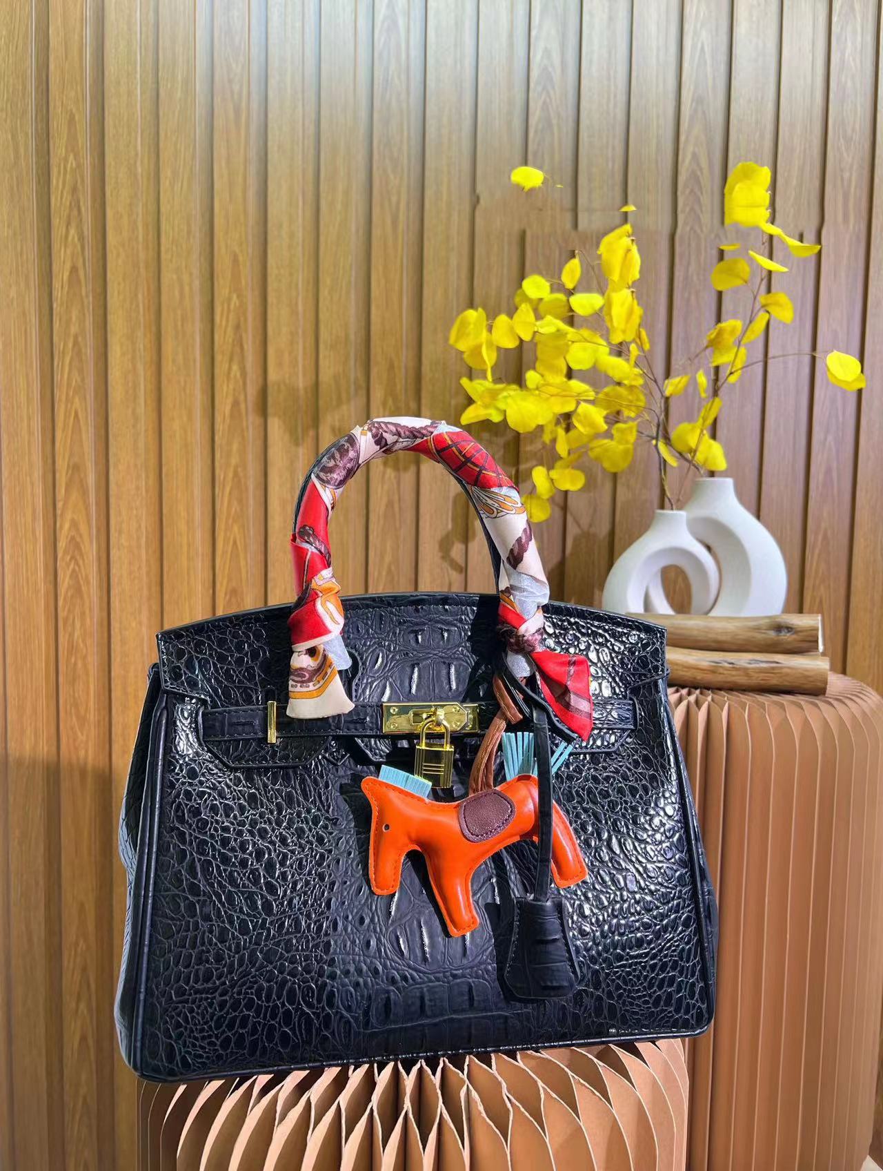 ⭐Herme5 birkin  クロコダイルプリント トート【50％割引+送料無料】32*24cm