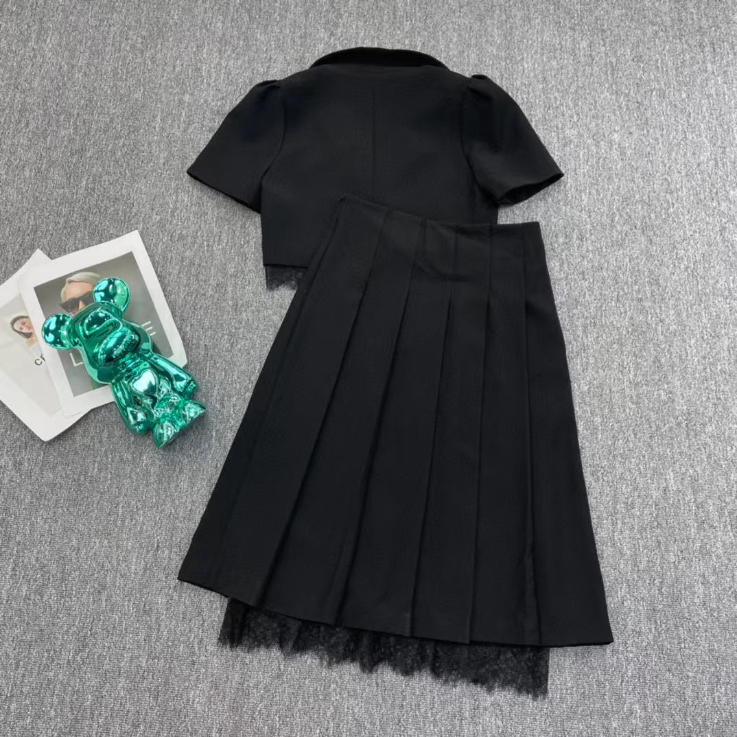 【D1OR 】春夏新作スペルレーススーツショートジャケット+スカート【50％割引+送料無料】