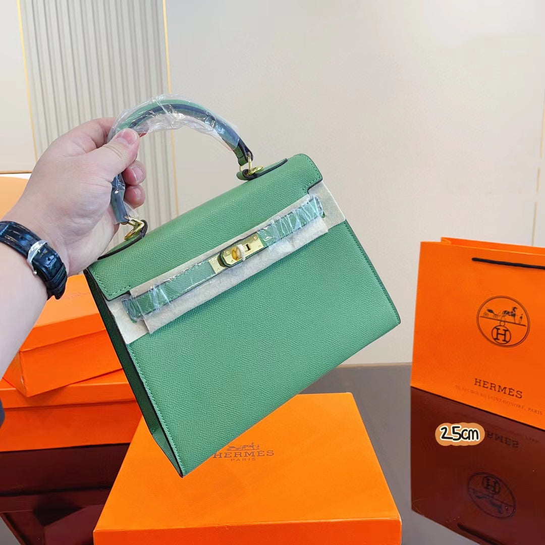 ⭐HERME5 Kelly ハードウェア ロゴ ショルダーバッグ【50％割引+送料無料】 25*9*18cm