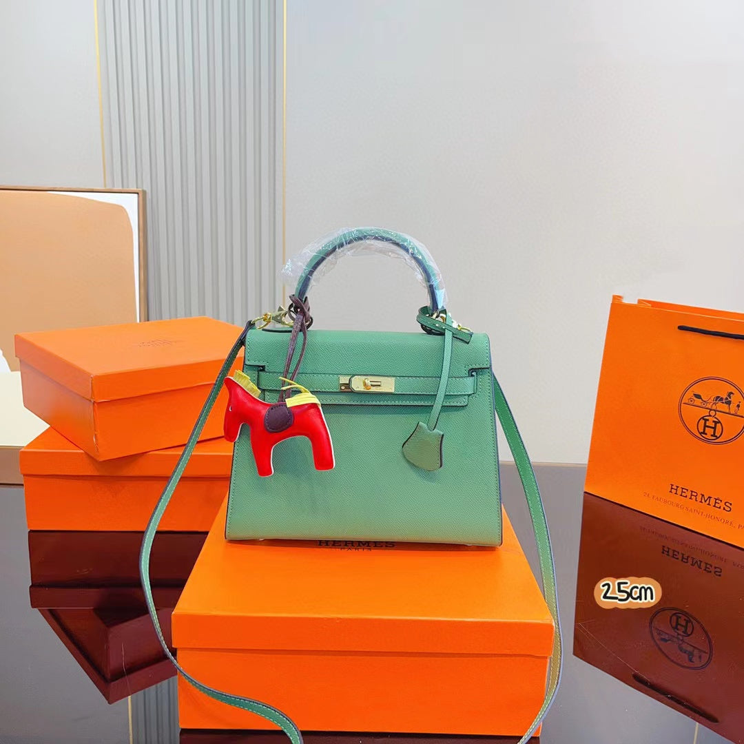 ⭐HERME5 Kelly ハードウェア ロゴ ショルダーバッグ【50％割引+送料無料】 25*9*18cm