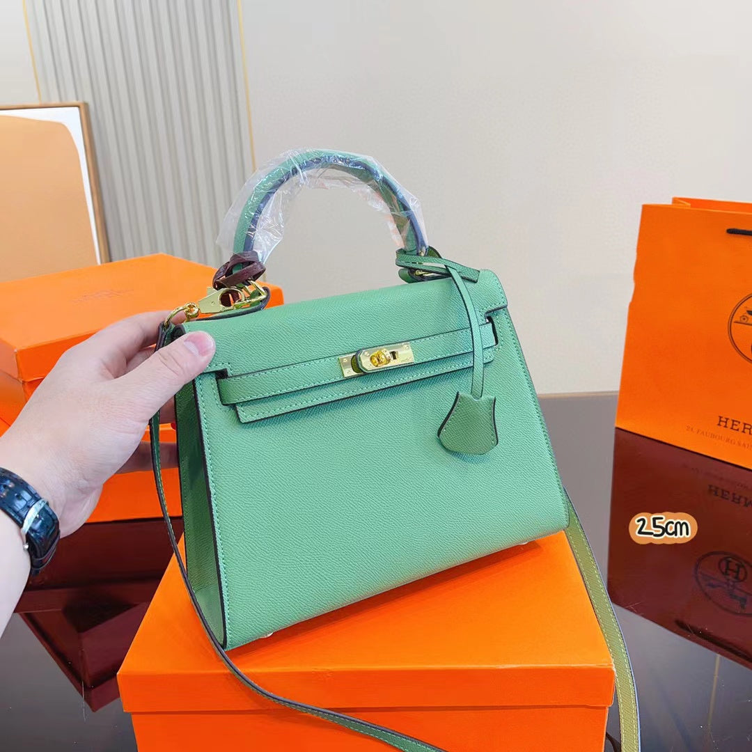 ⭐HERME5 Kelly ハードウェア ロゴ ショルダーバッグ【50％割引+送料無料】 25*9*18cm
