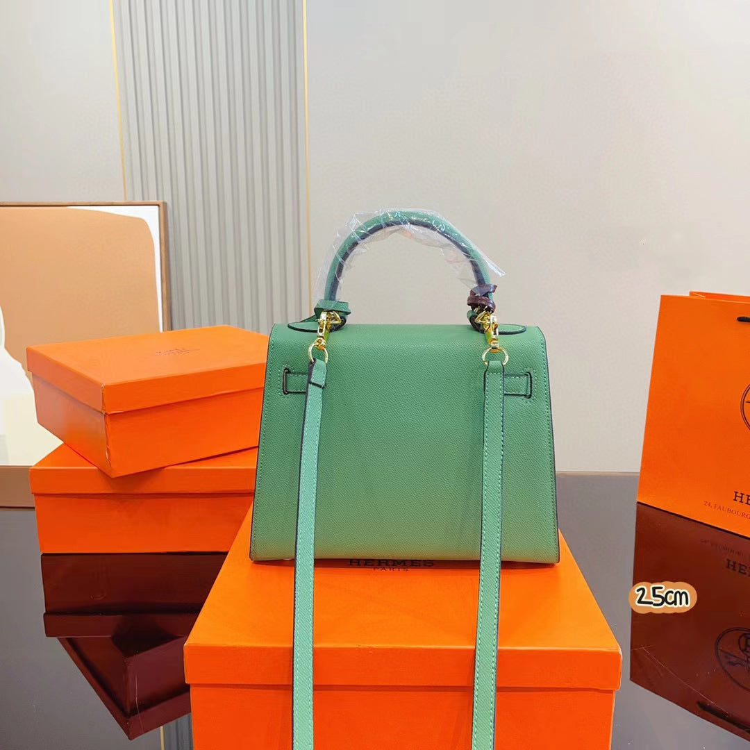 ⭐HERME5 Kelly ハードウェア ロゴ ショルダーバッグ【50％割引+送料無料】 25*9*18cm