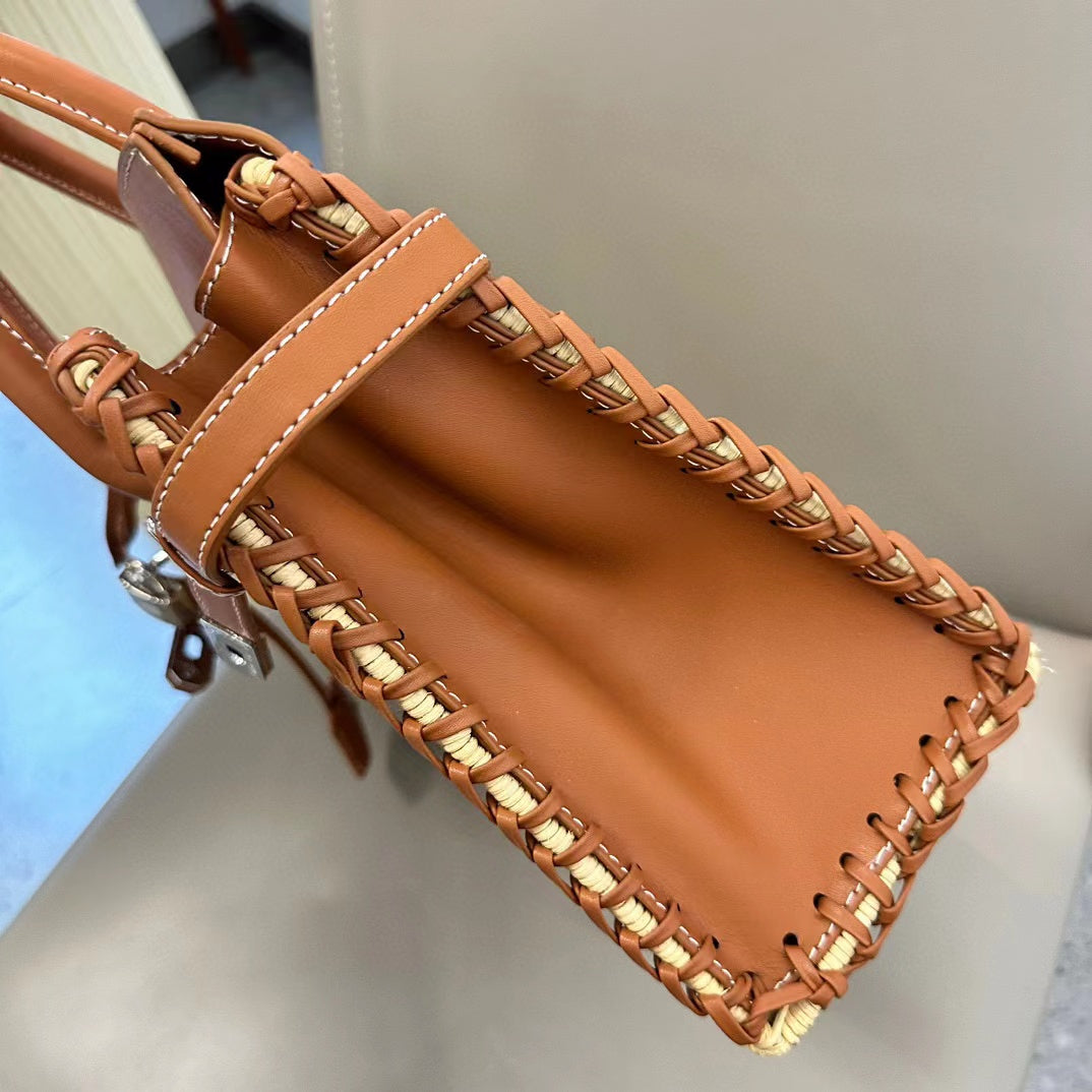 HERME5 プラチナ ストロー バンブー トート【50％割引+送料無料】