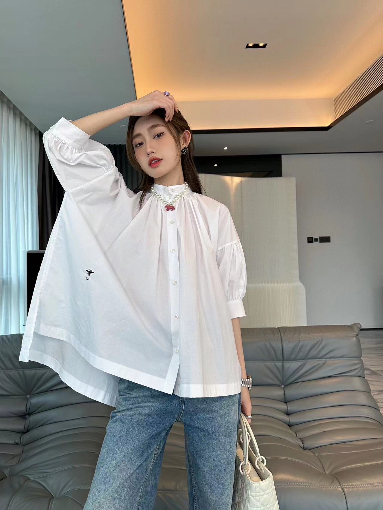 ⭐D1OR リトルビー パフスリーブシャツ【50％割引+送料無料】